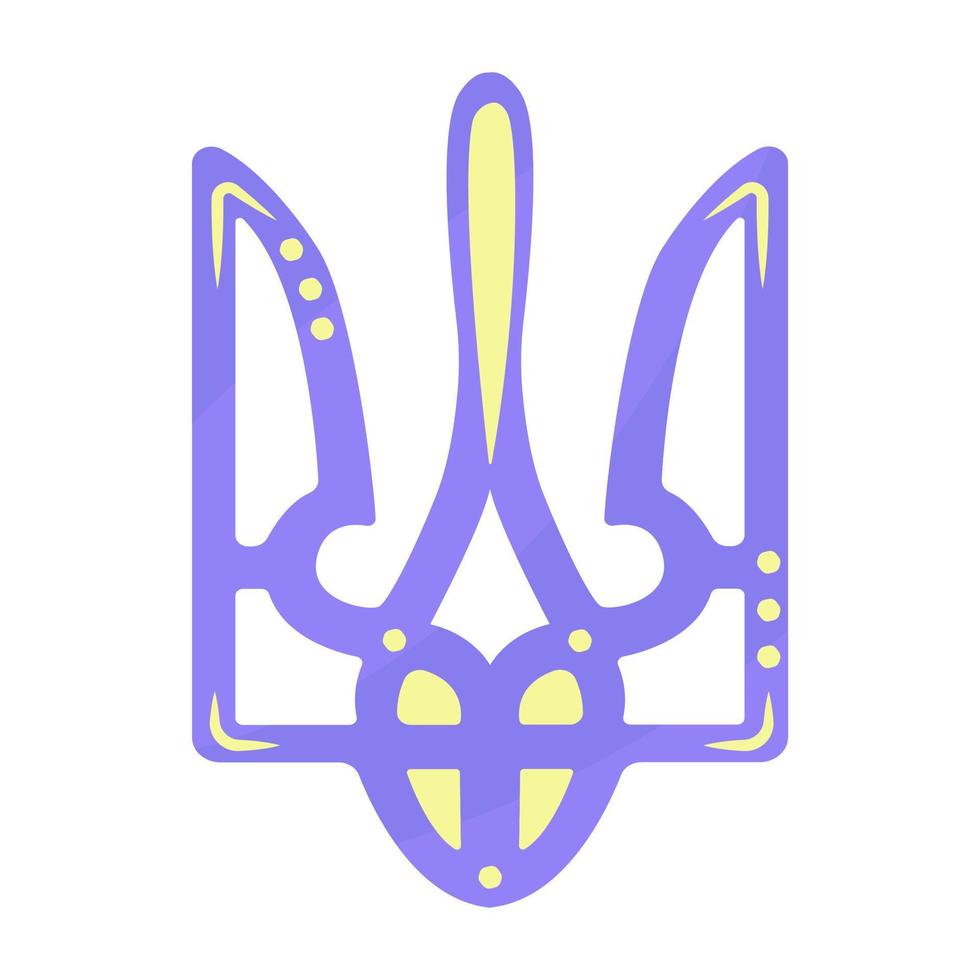 Ukrainian trident, colorful illustration vector
