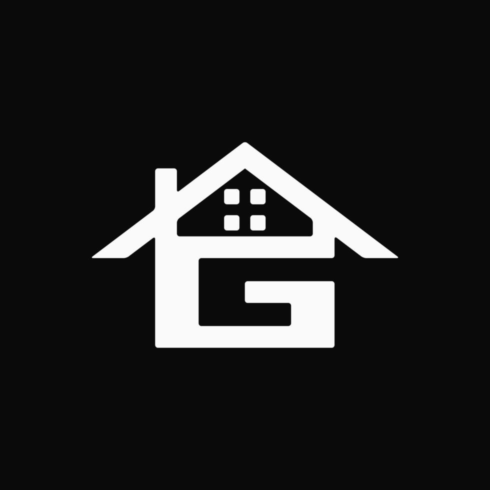 Abstract, Unique, Monogram, Outline, Flat, Simple and Clean Logotype. Combination of House with Letter G Logo Concept. Suitable for Logo, Icon, Symbol and Sign. Such as Property or Real Estate Logo vector