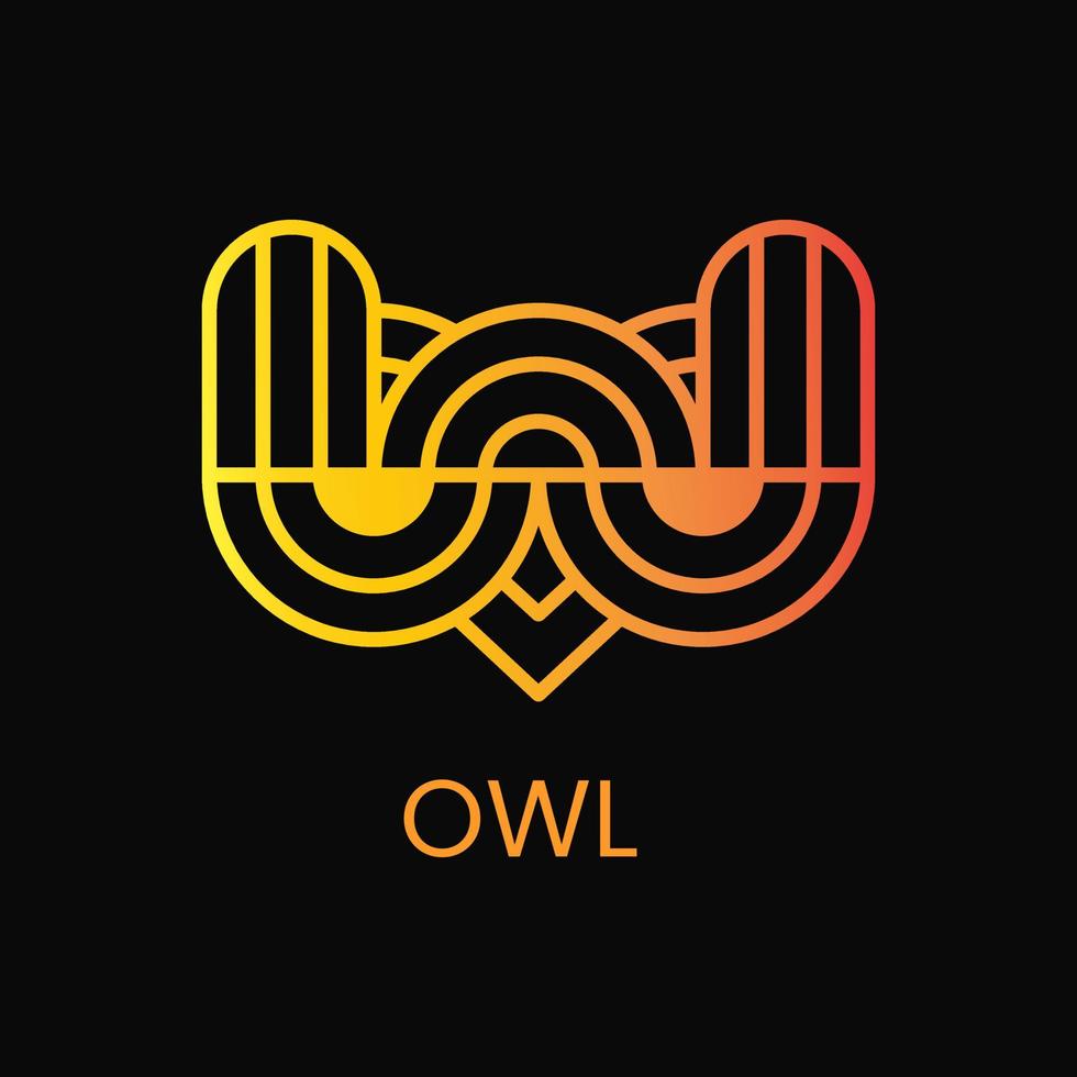 Owl and Letter W Logo Concept. Unique, Bird, Modern, Gradient and Line Logotype. Suitable for Logo, Icon, Symbol, and Sign. Such as Education, Media, Initial and animal Logo vector