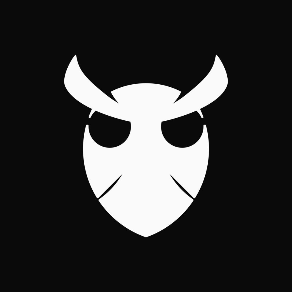 Owl Head Logo Concept. Minimalist. Monogram Logotype. Black and white. For Logo, Icon, Emblem, Symbol, Mascot and Sign vector