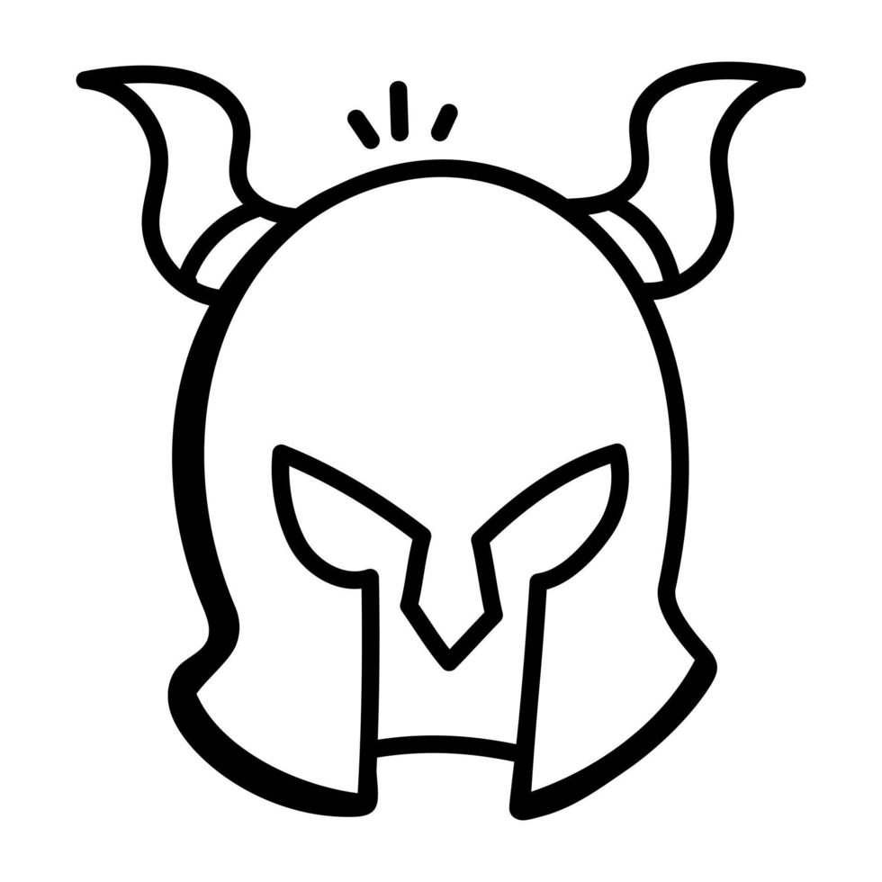 An icon of viking skull doodle design vector