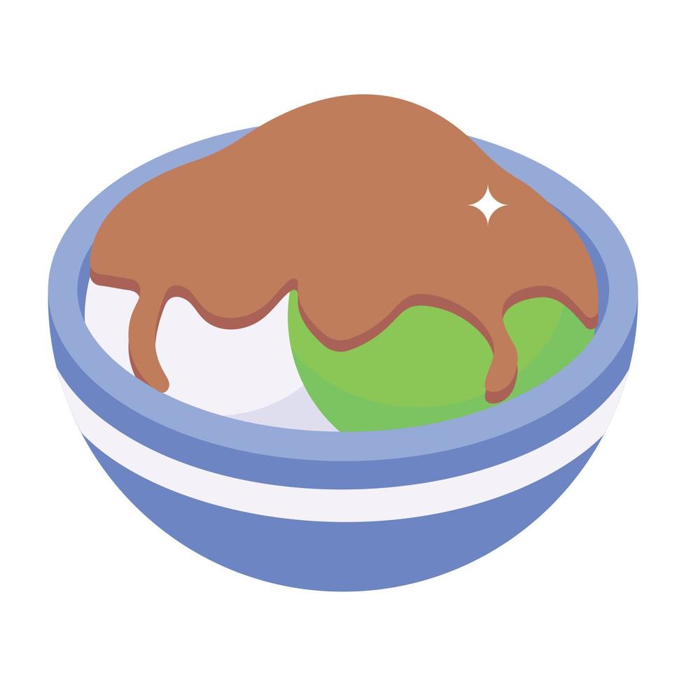 An icon of ice cream cup isometric design vector