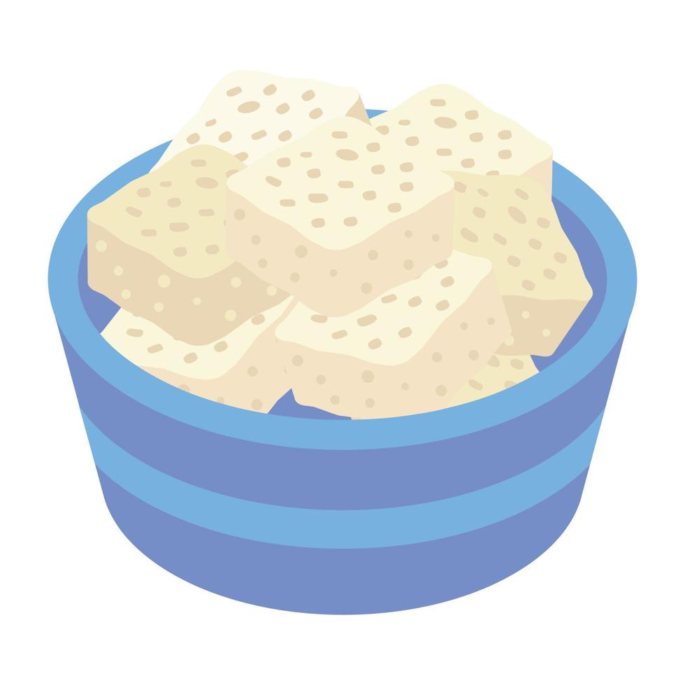 Editable isometric icon of whipped cream vector