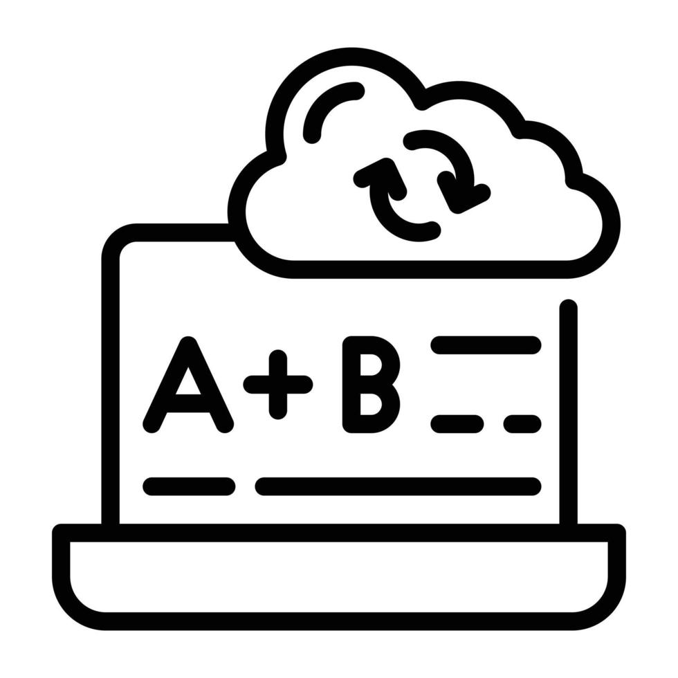 An icon of cloud syncing doodle vector