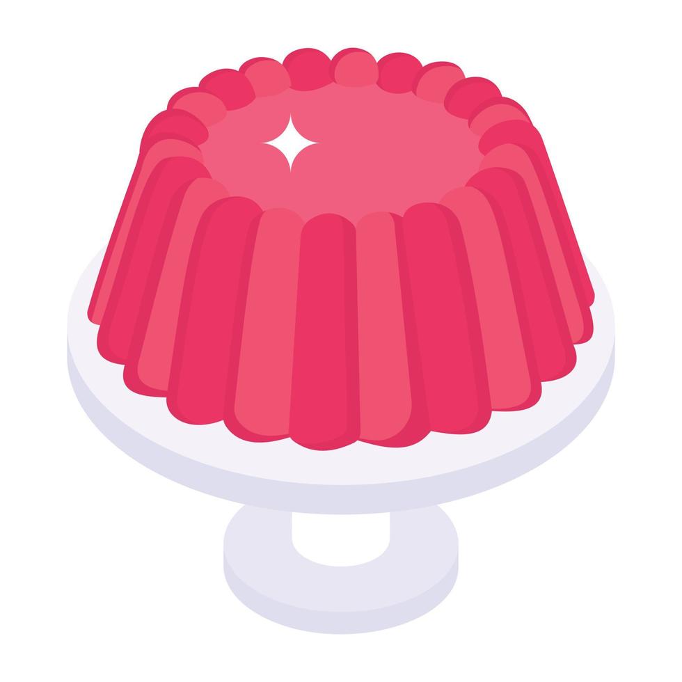 A trendy isometric icon of pudding vector