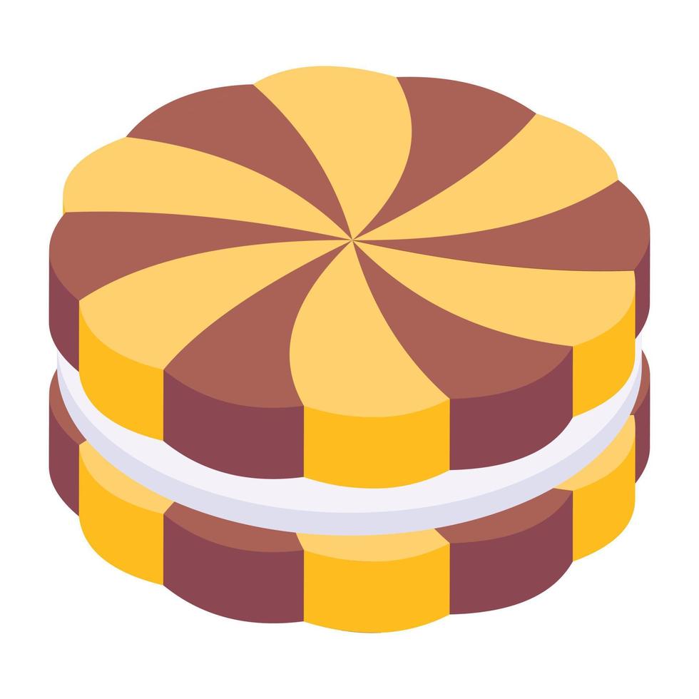 Grab this amazing isometric icon of cookie vector