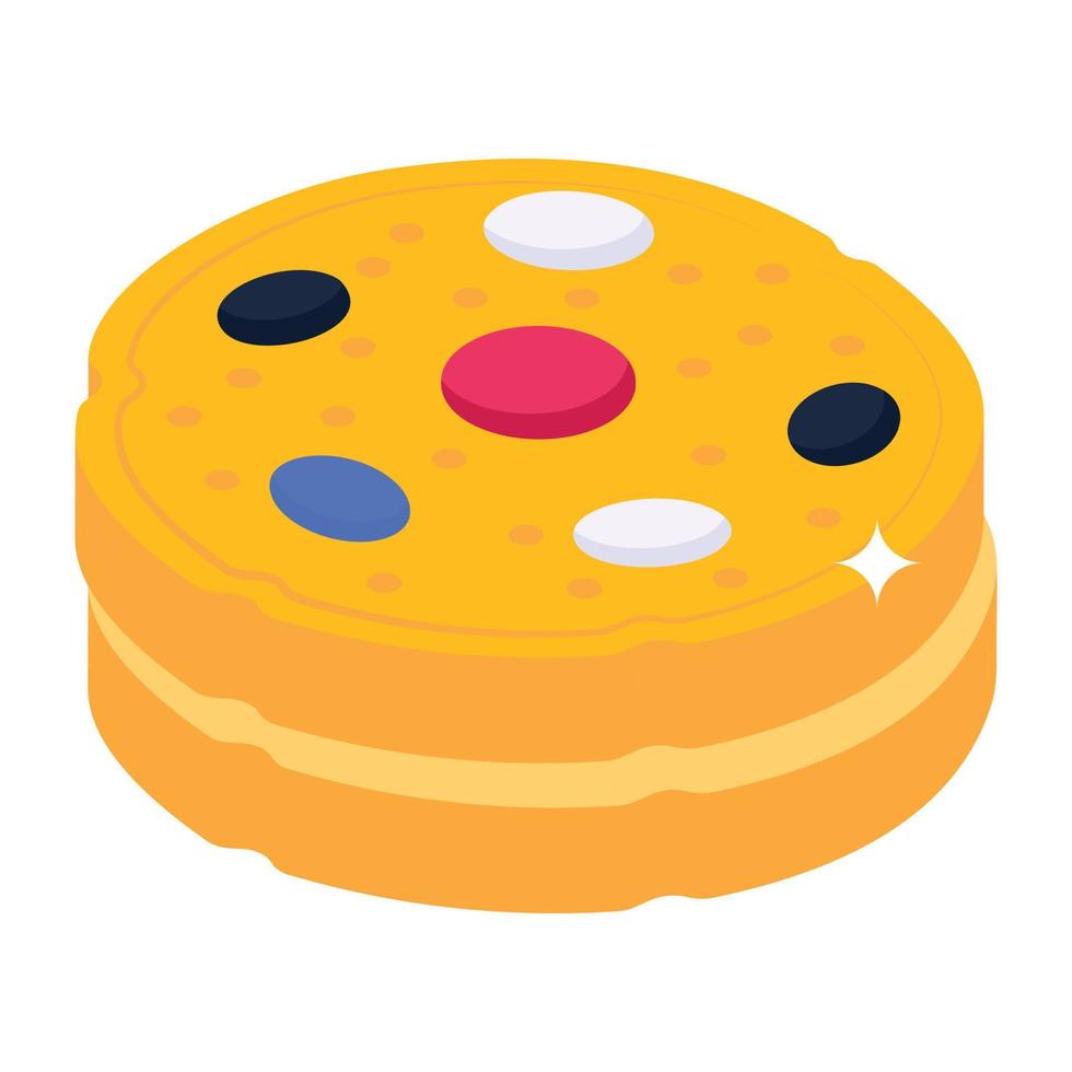 delicioso pastel de crema icono isométrico vector