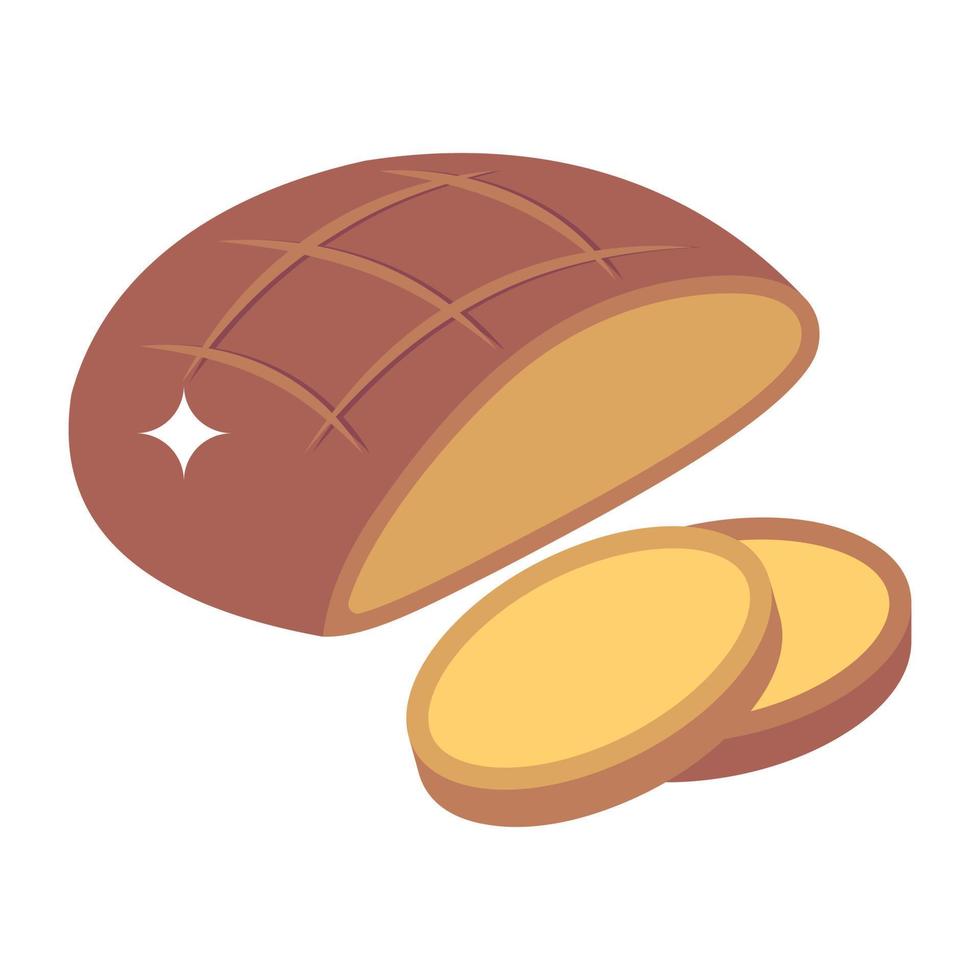 An icon of bread isometric design vector