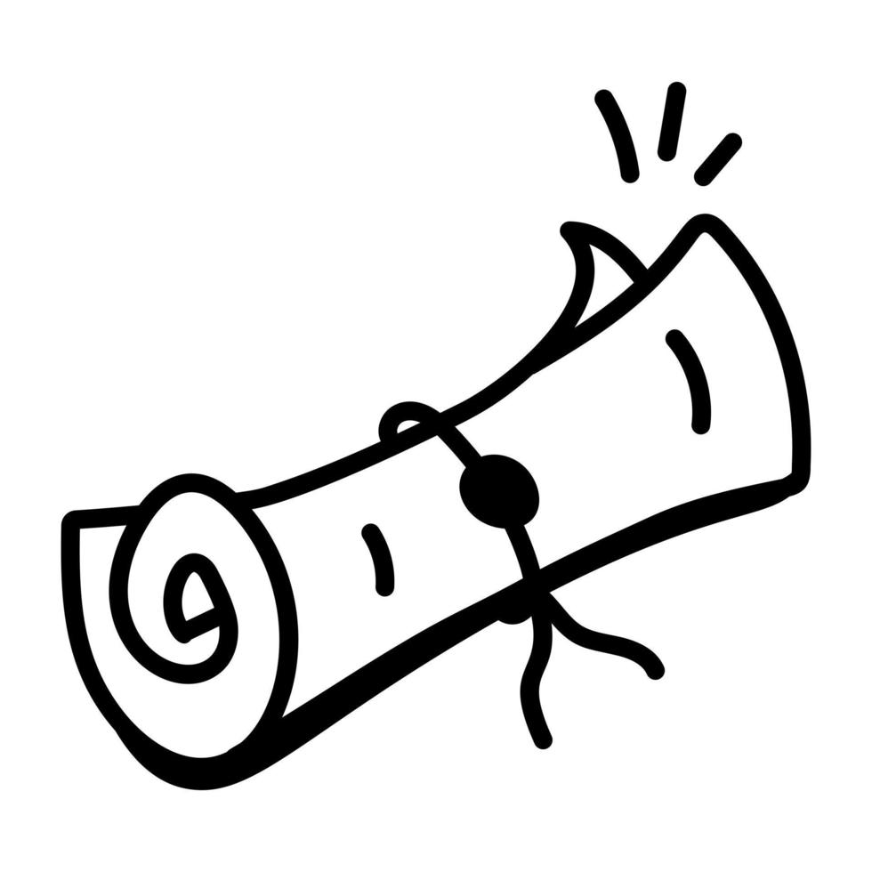 Doodle line icon of manuscript vector