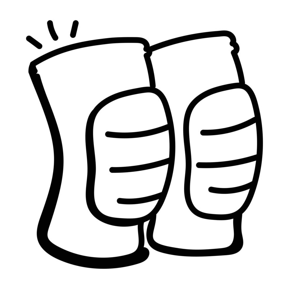 Sports protection knee pads, doodle icon 7711988 Vector Art at Vecteezy