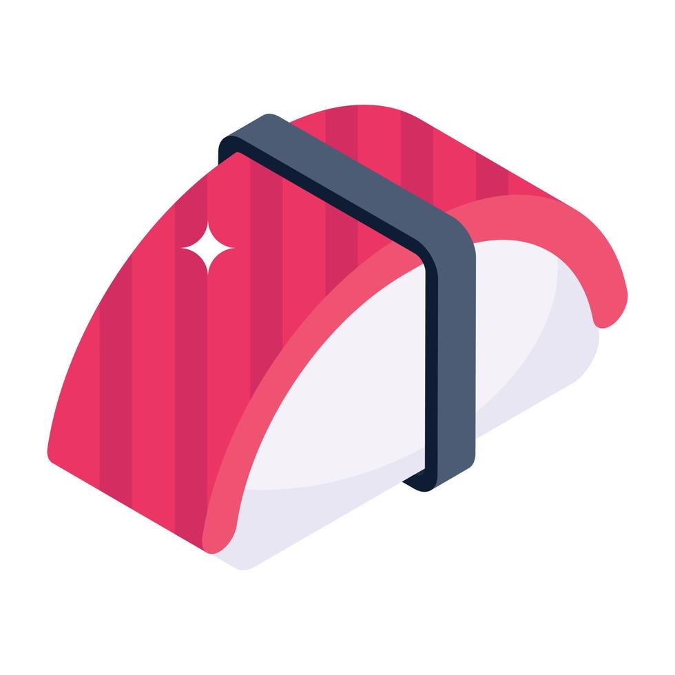 A tuna nigiri isometric icon download vector