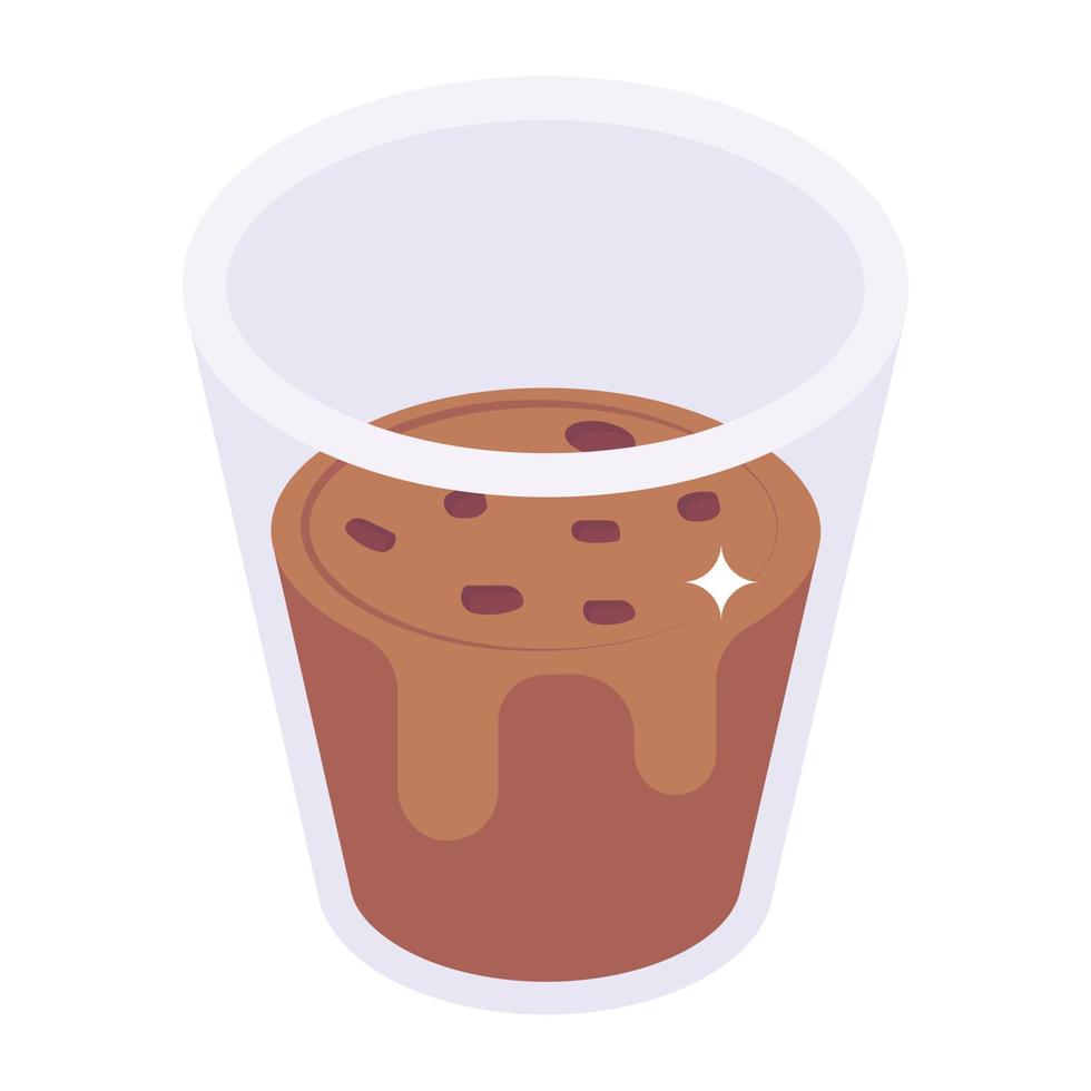 Trendy isometric icon of ice tea vector