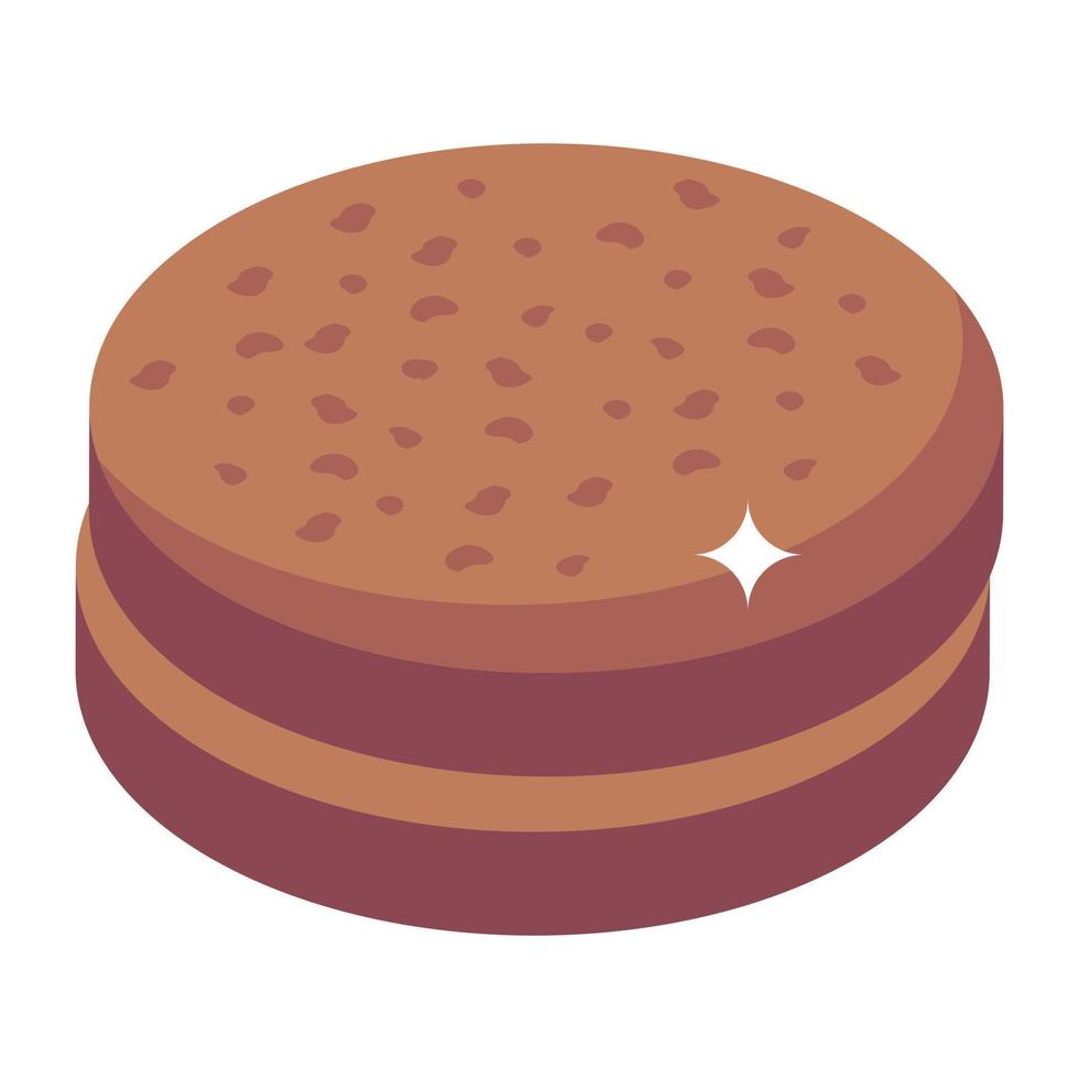 Yummy cream cake isometric icon vector