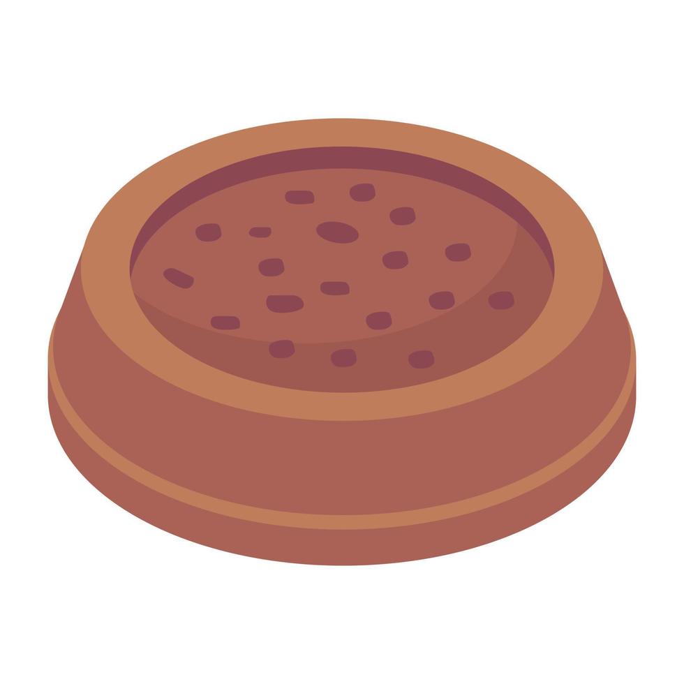 Bakery food, isometric icon of brownie vector