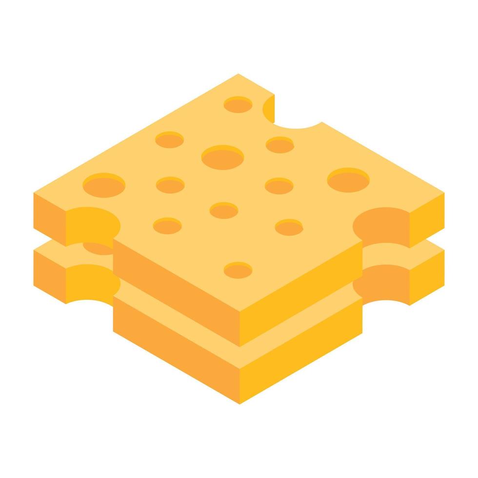A modern isometric icon of crackers vector