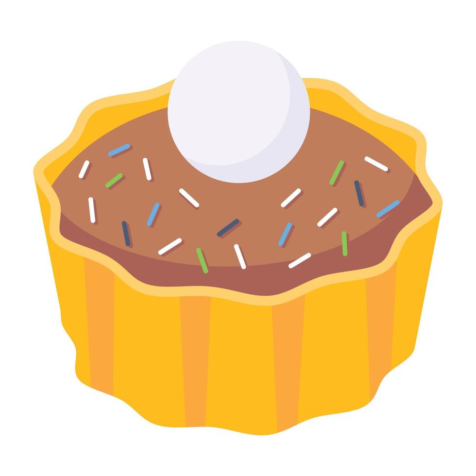 An icon of cupcake isometric vector