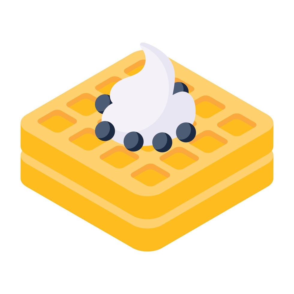 An icon of waffle isometric design vector