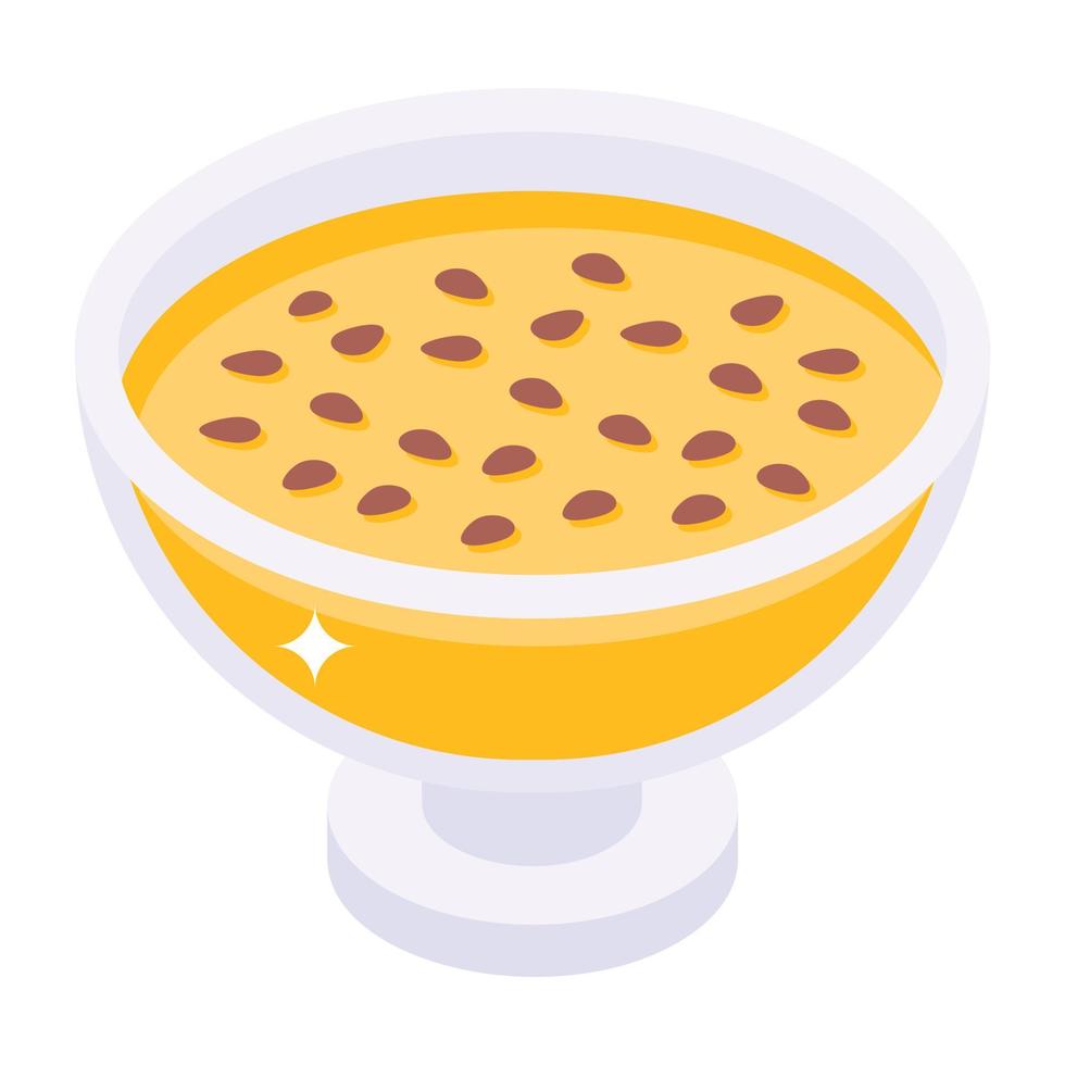 A dessert bowl editable isometric design vector
