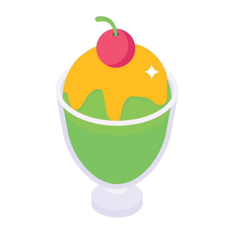 An icon of ice cream cup isometric design vector