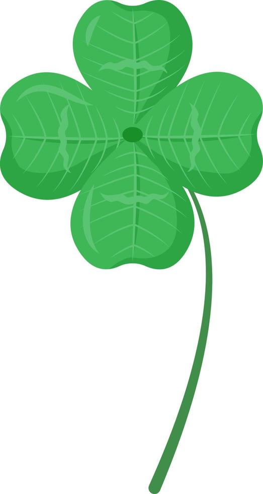 Four leaf clover semi flat color vector element