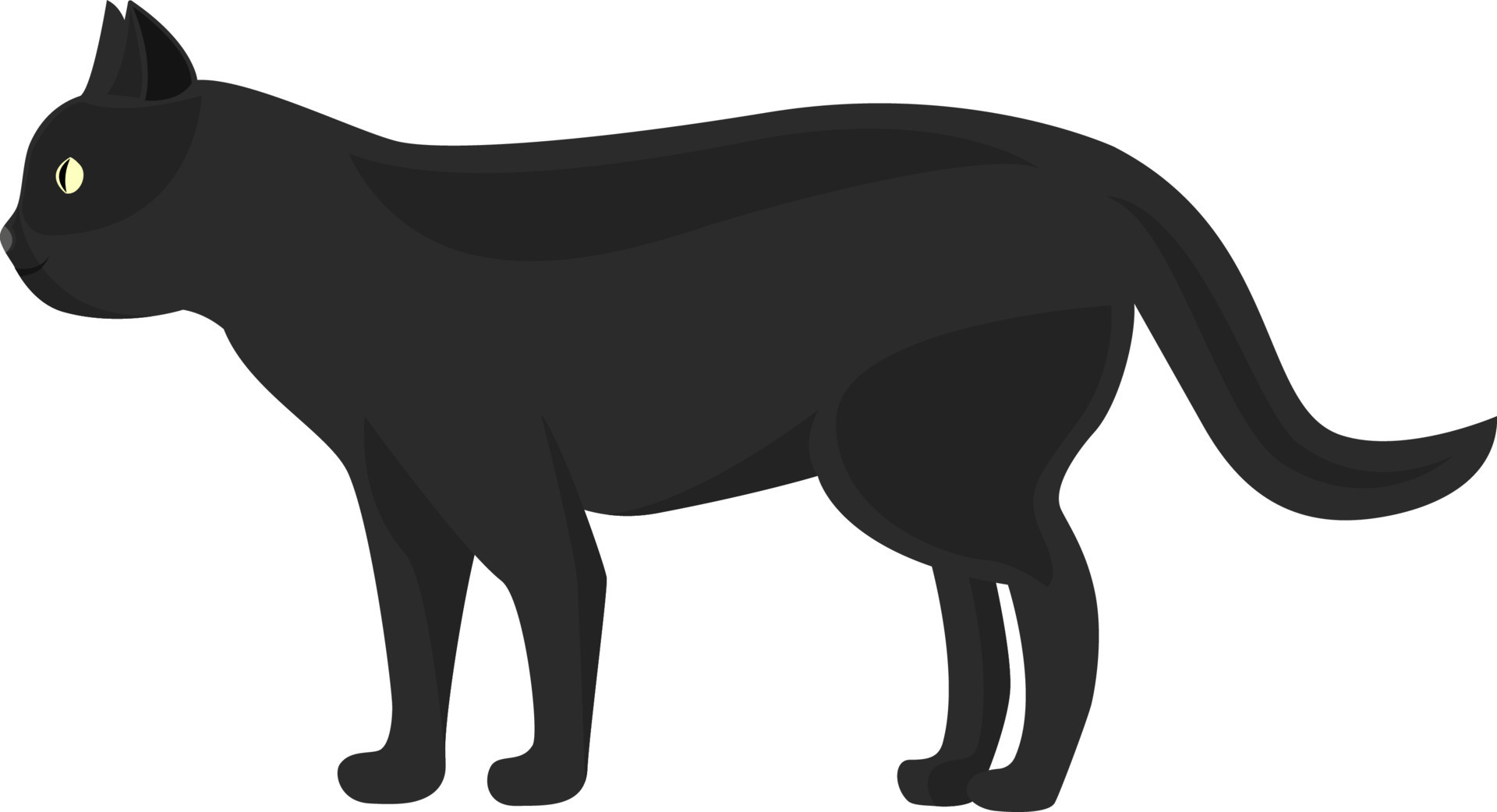 Black cat semi flat color vector element 7712210 Vector Art at Vecteezy
