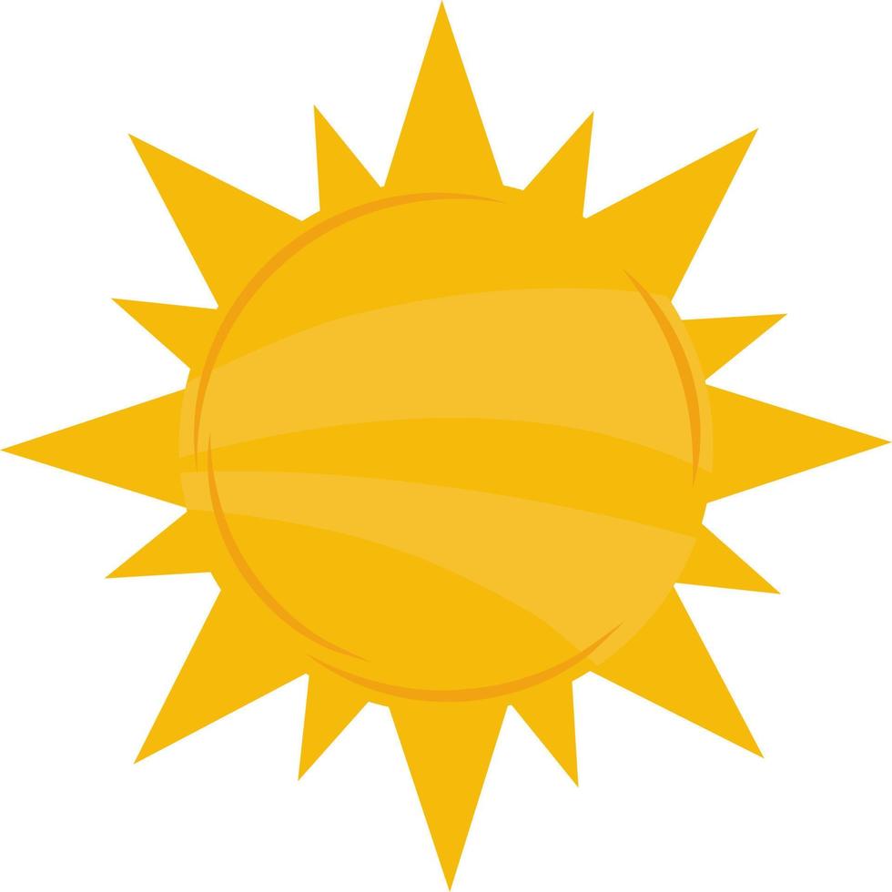 Sun semi flat color vector element