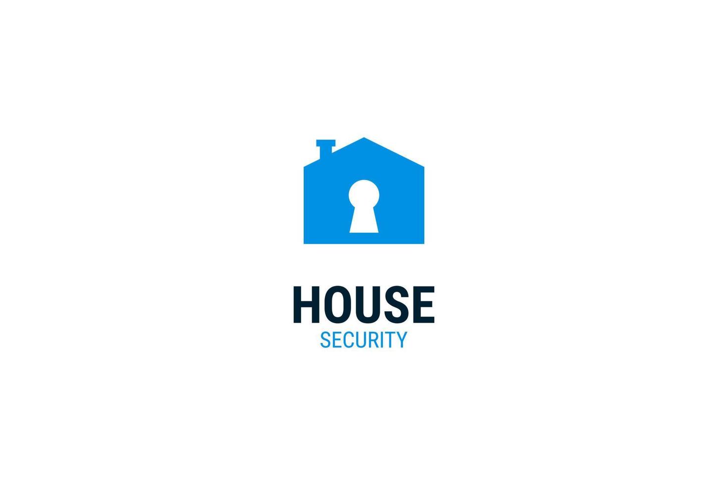 Flat lock house security icon logo design vector template