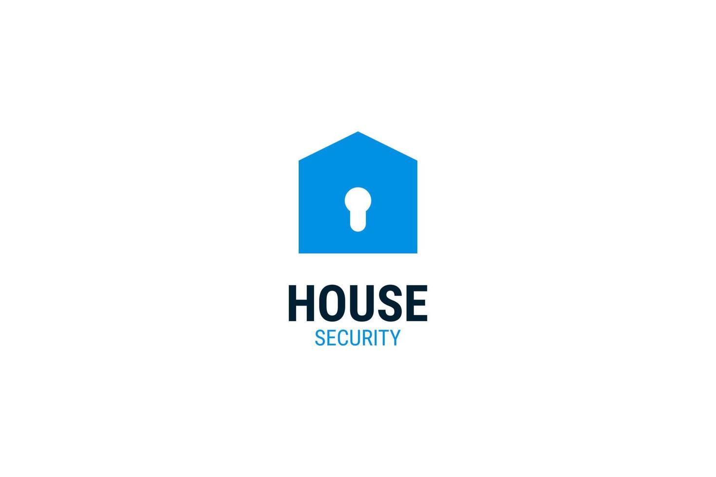 Flat lock house security icon logo design vector template