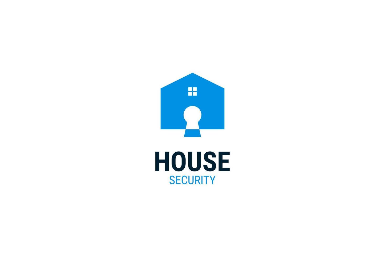 Flat lock house security icon logo design vector template