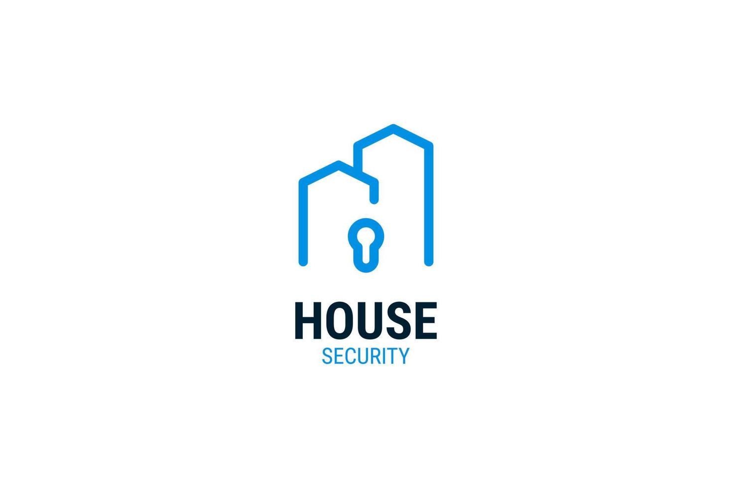 Flat lock house security icon logo design vector template