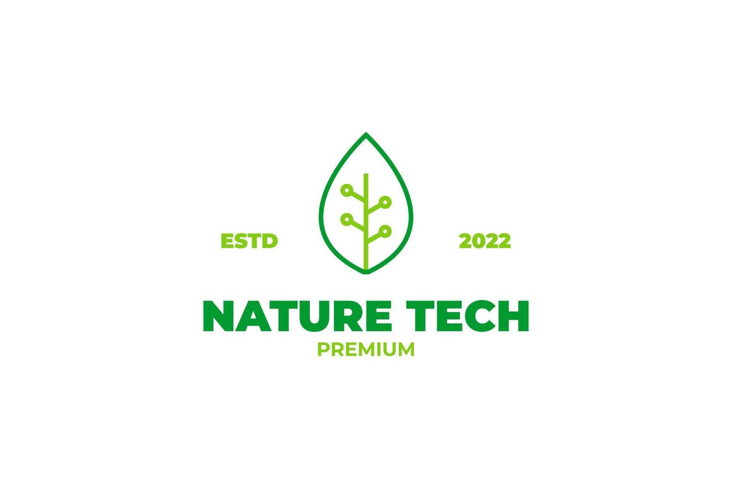 Flat nature technology logo vector template