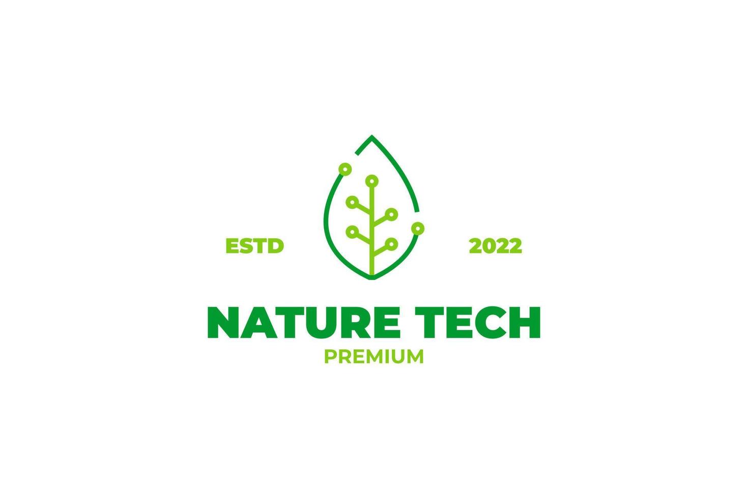 Flat nature technology logo vector template