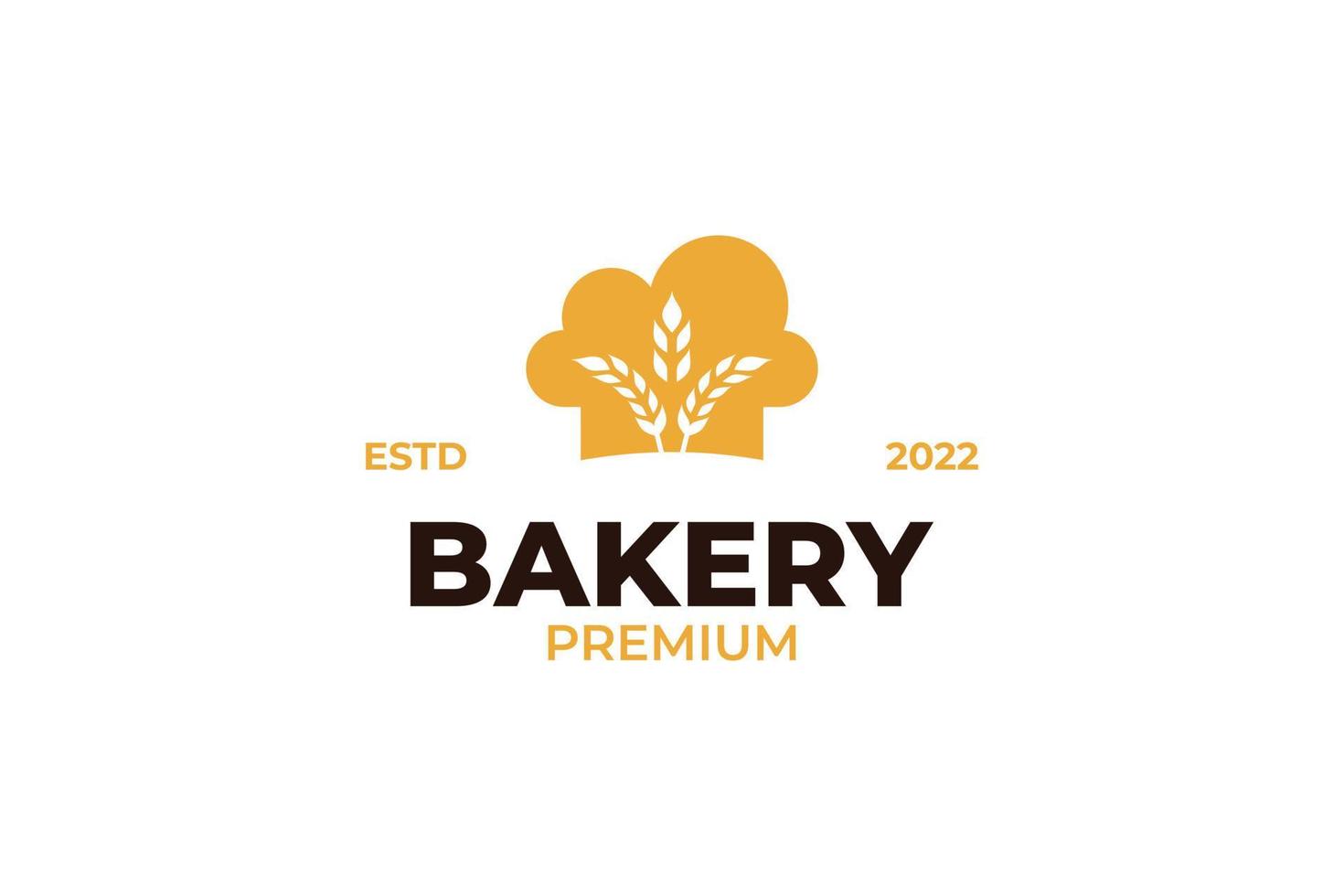 Flat bakery chef logo illustration design vector template