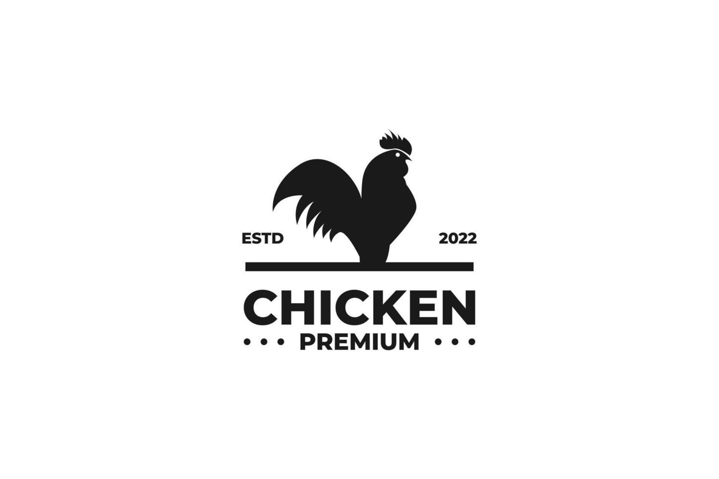 Flat chicken icon logo vector template