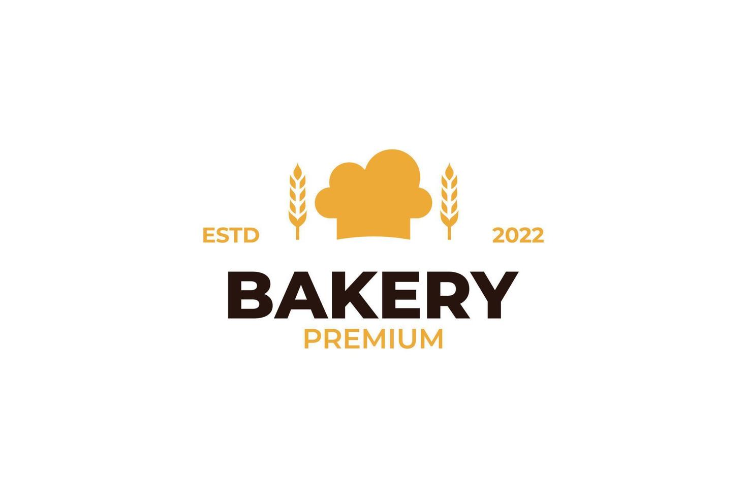 plantilla de vector de diseño de ilustración de logotipo de chef de panadería plana