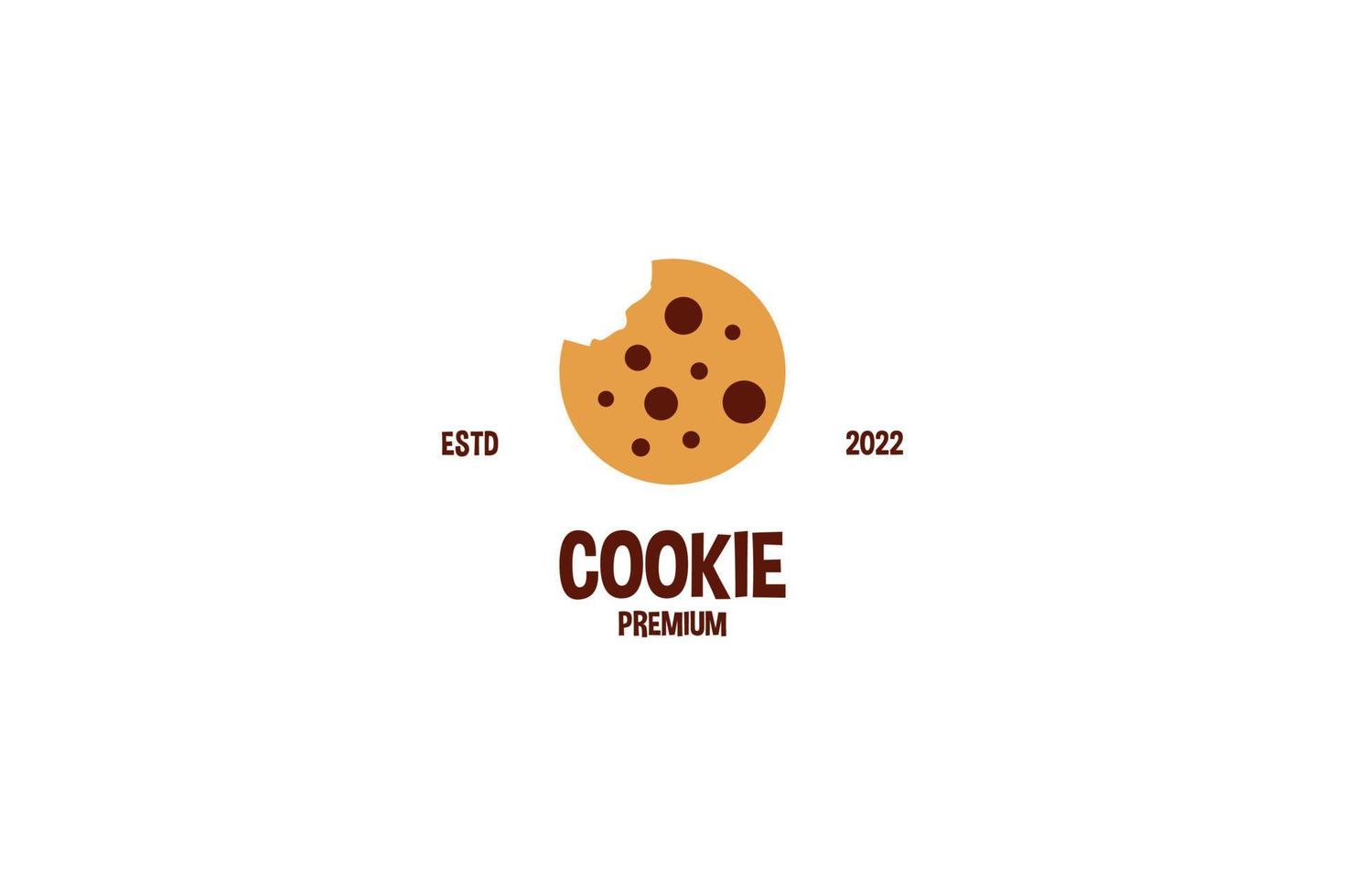 Flat chocolate chips cookie icon logo design vector template