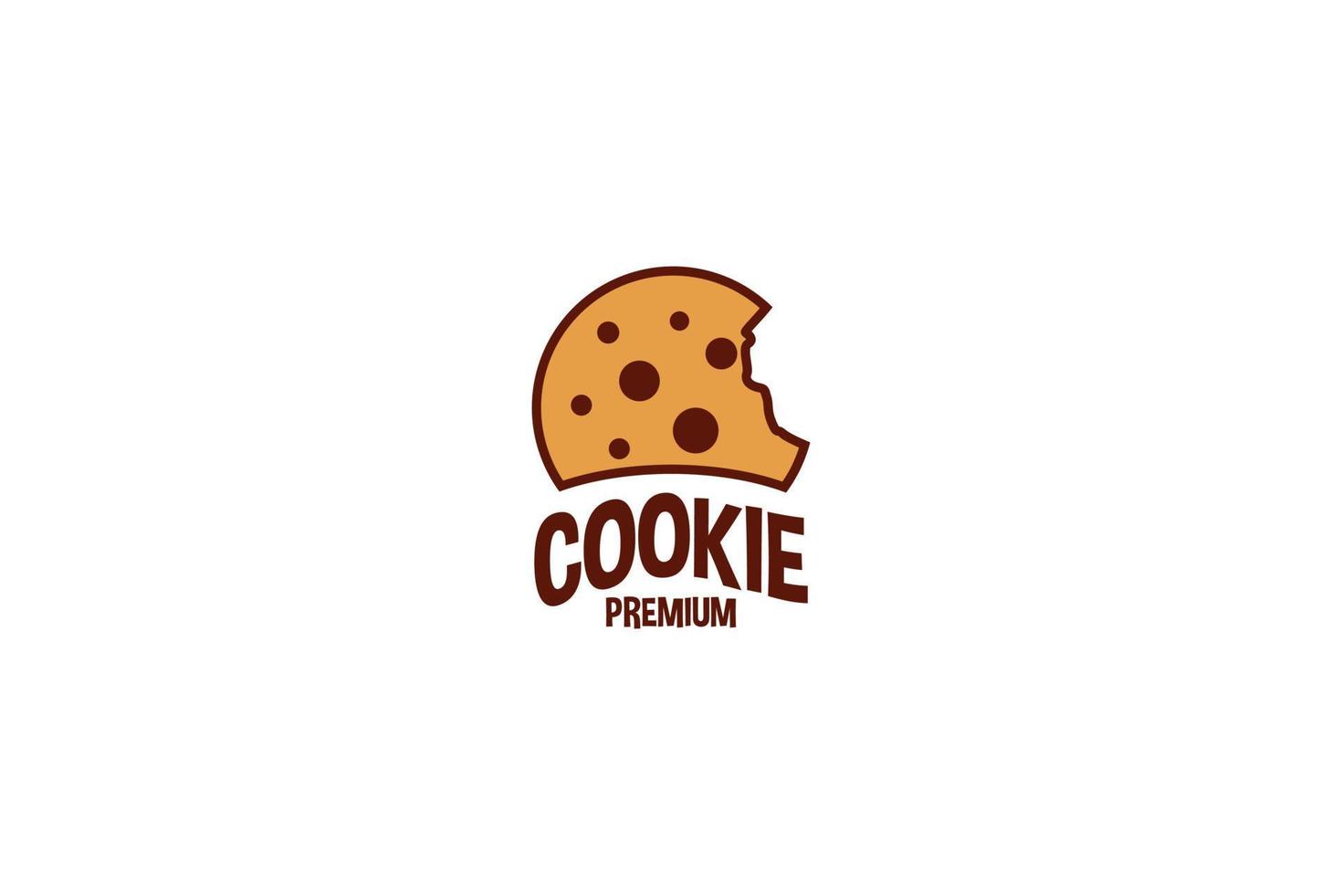 Flat chocolate chips cookie icon logo design vector template