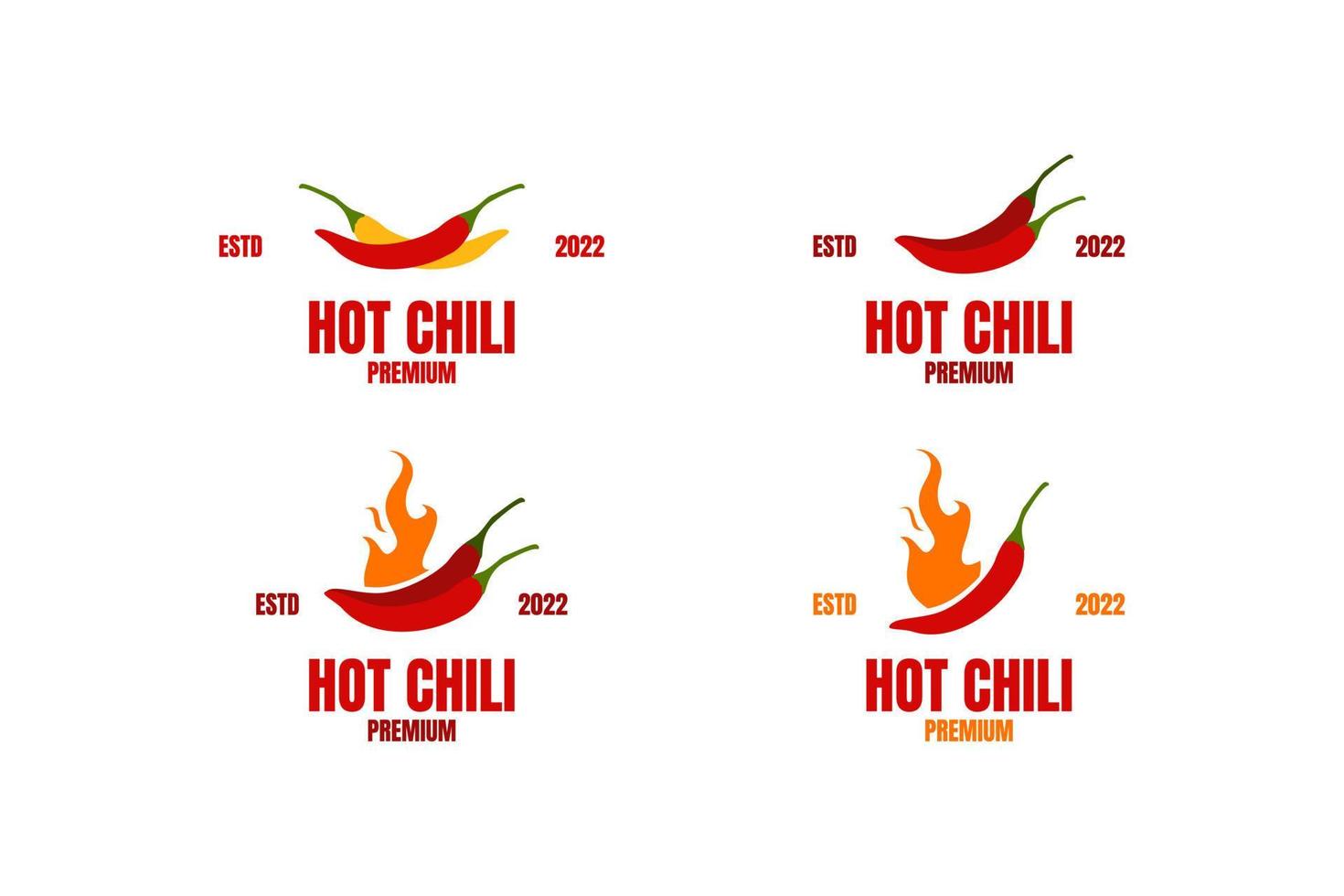 plantilla de vector de ilustración de diseño de logotipo de icono de chile caliente plano