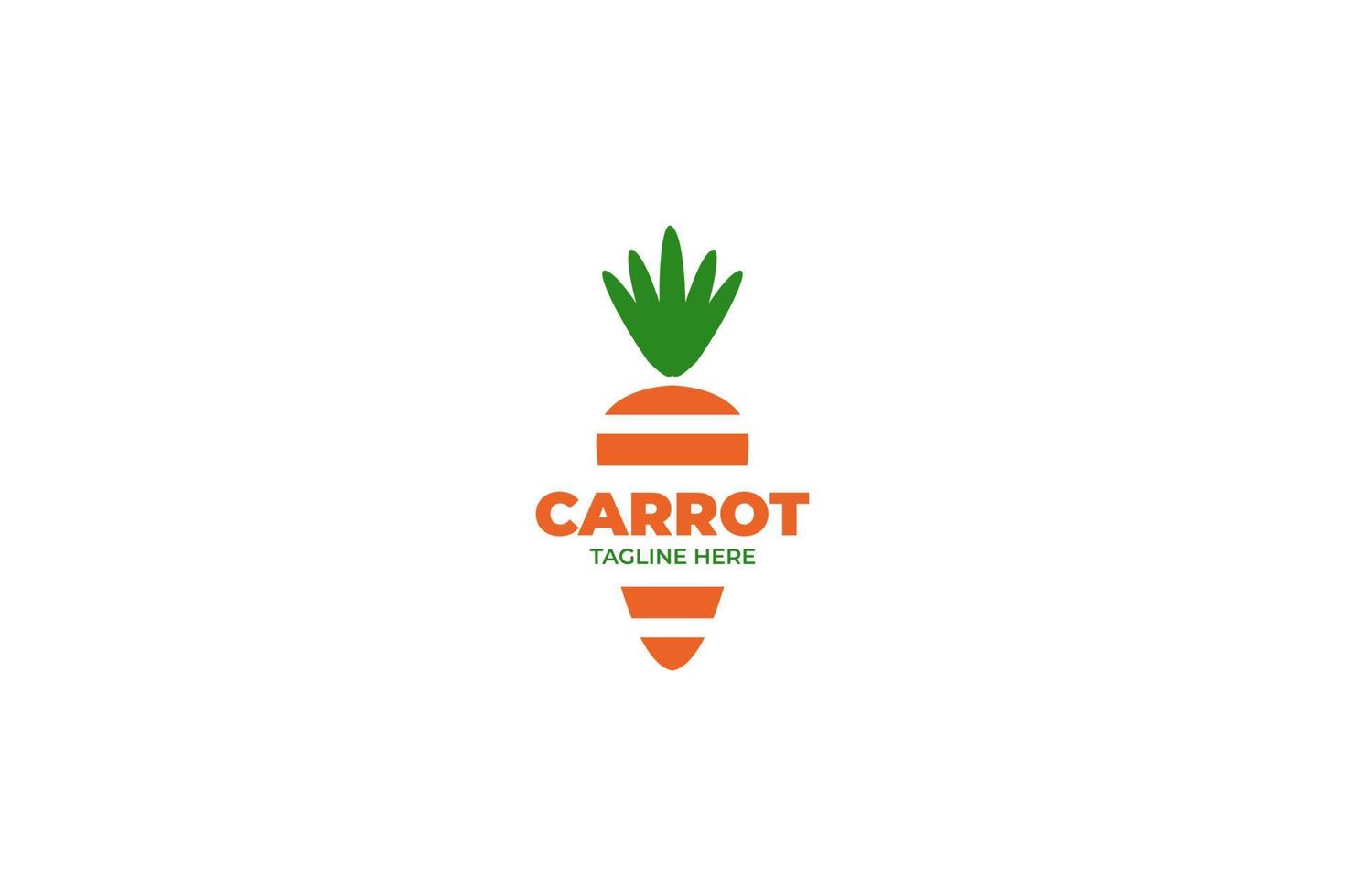 Flat stripe carrot logo design illustration vector template