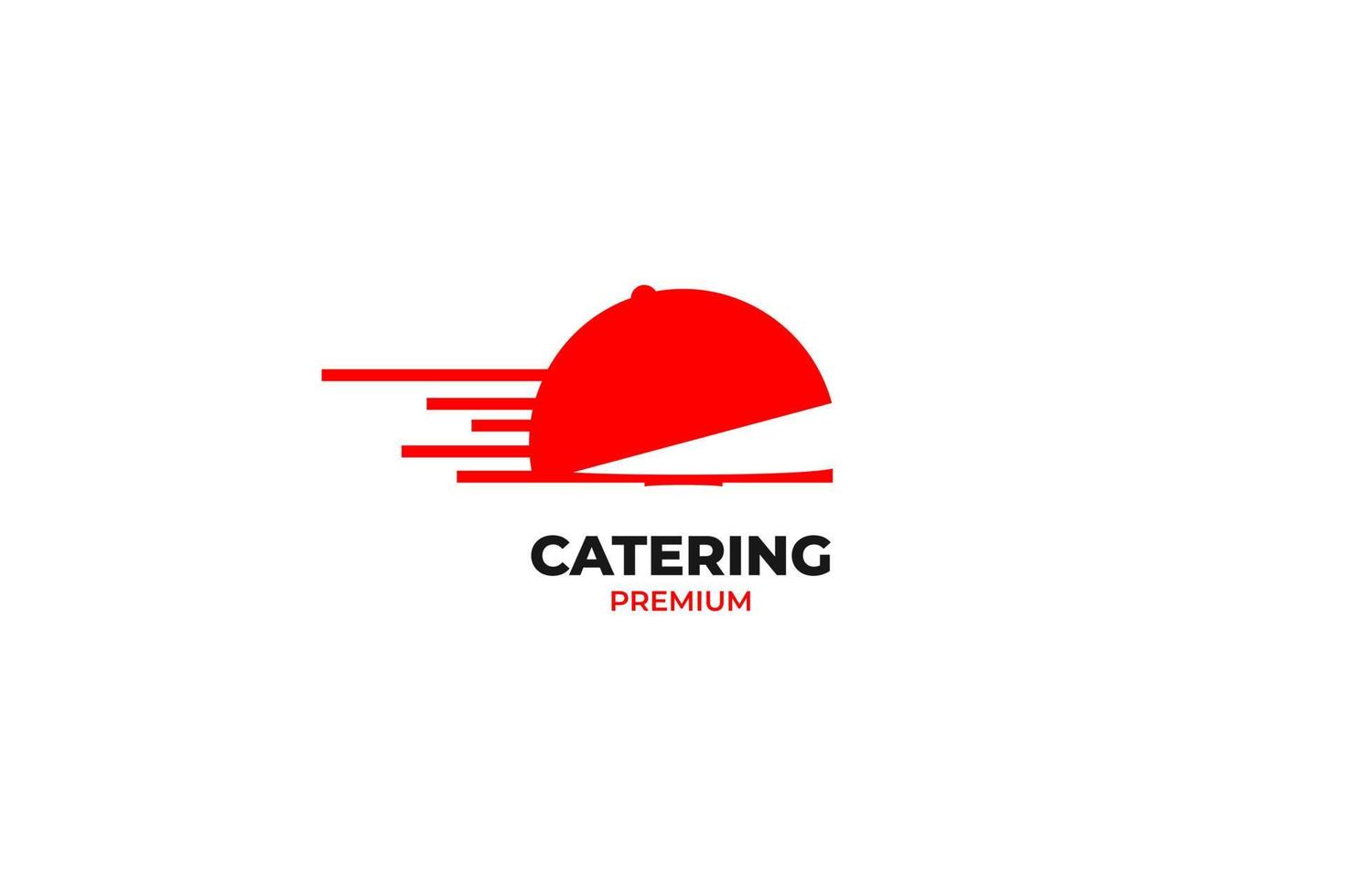 plantilla de vector de ilustración de logotipo de comida de catering plano