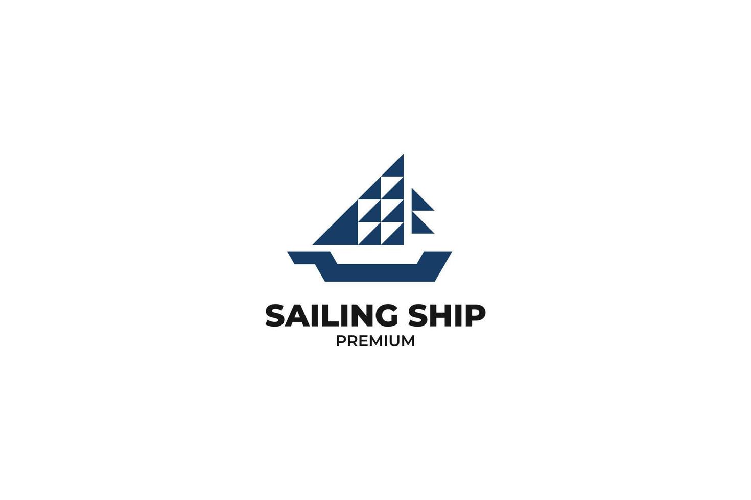 Flat sailing ship logo design vector illustration template