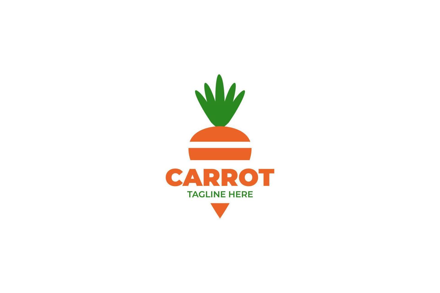 Flat stripe carrot logo design illustration vector template