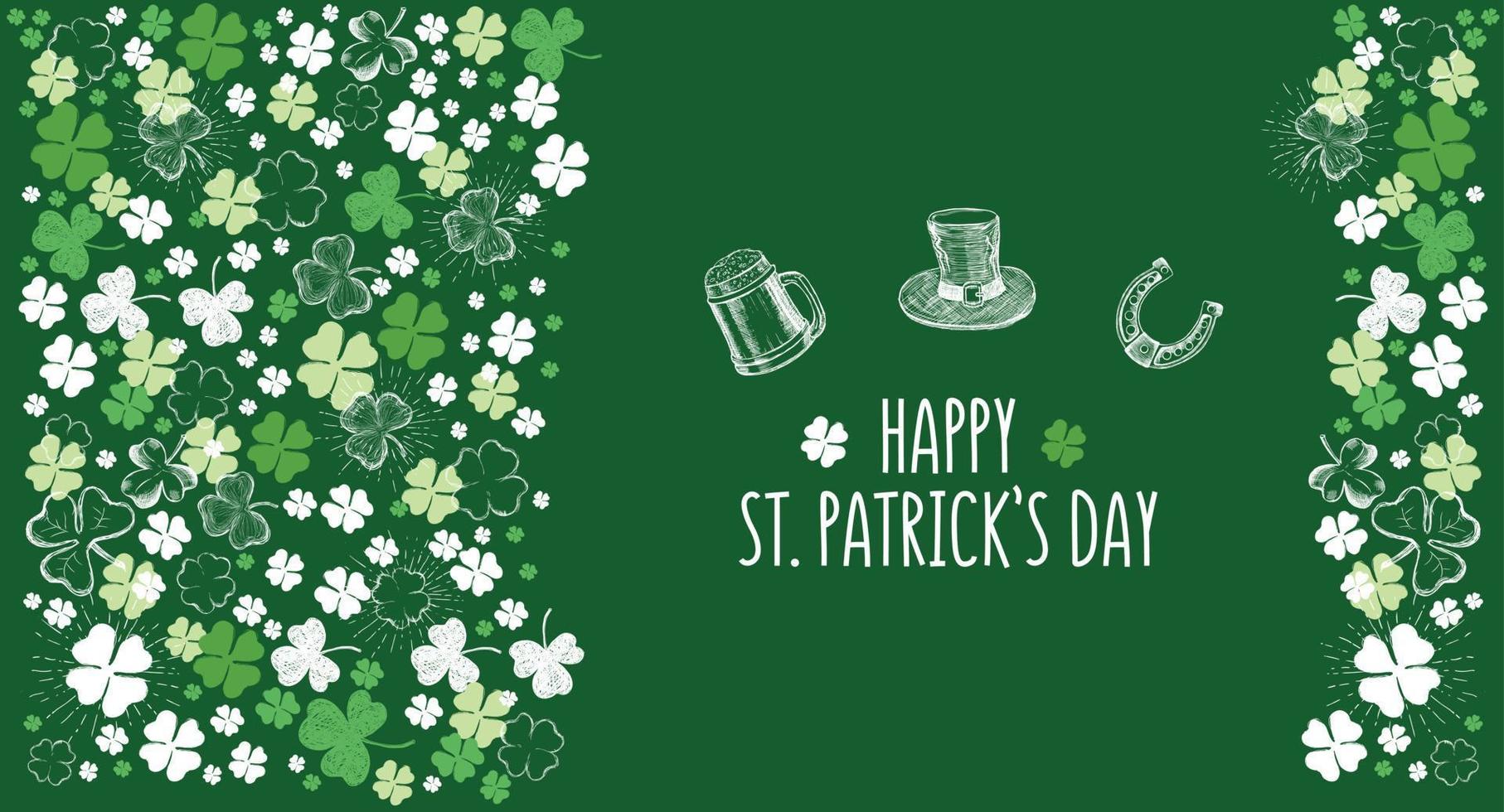 Clover set, St. Patrick's Day. Hand drawn illustrations. Vector. vector