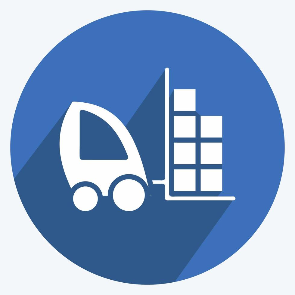 Icon Forklift. suitable for education symbol. long shadow style. simple design editable. design template vector. simple illustration vector