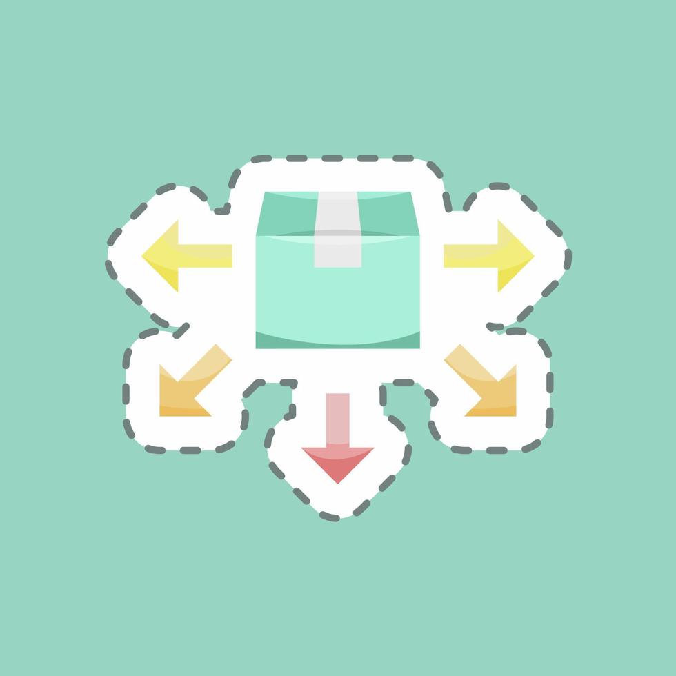 Sticker line cut Distribution. suitable for education symbol. simple design editable. design template vector. simple illustration vector