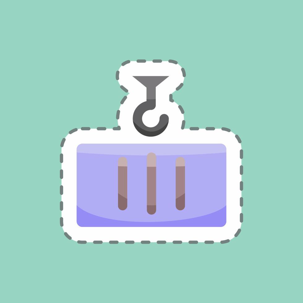 Sticker line cut Container. suitable for education symbol. simple design editable. design template vector. simple illustration vector