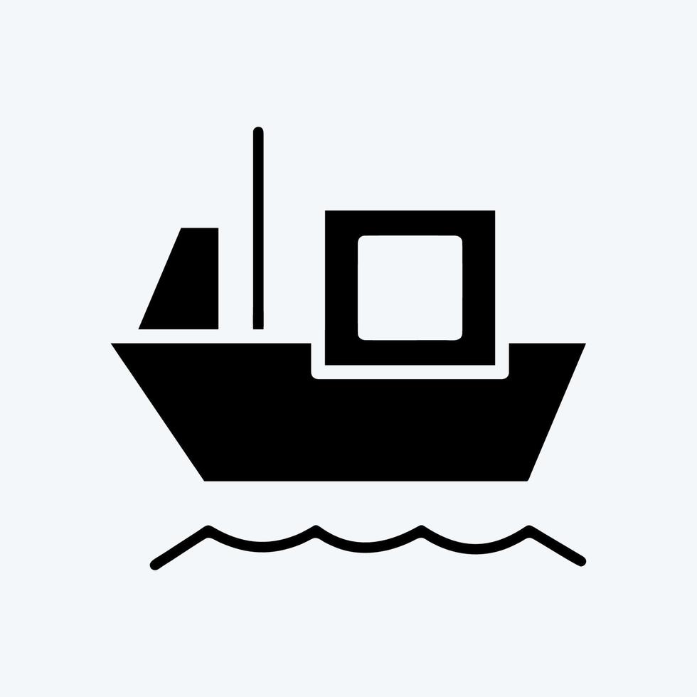 Icon Cargo Barge. suitable for education symbol. glyph style. simple design editable. design template vector. simple illustration vector