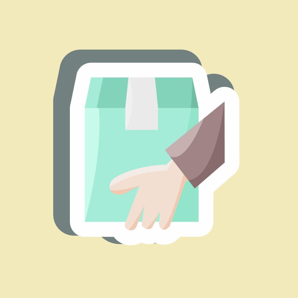 Sticker Receive Parcel. suitable for education symbol. simple design editable. design template vector. simple illustration vector