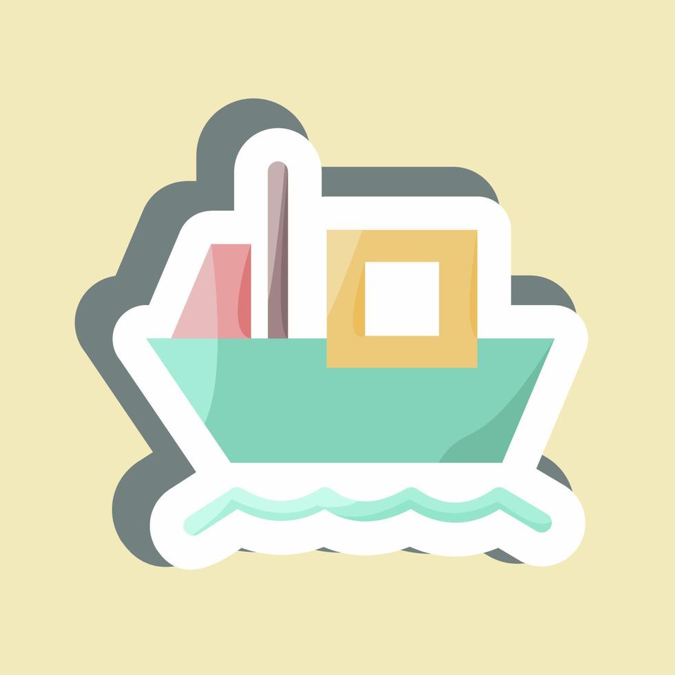 Sticker Cargo Barge. suitable for education symbol. simple design editable. design template vector. simple illustration vector