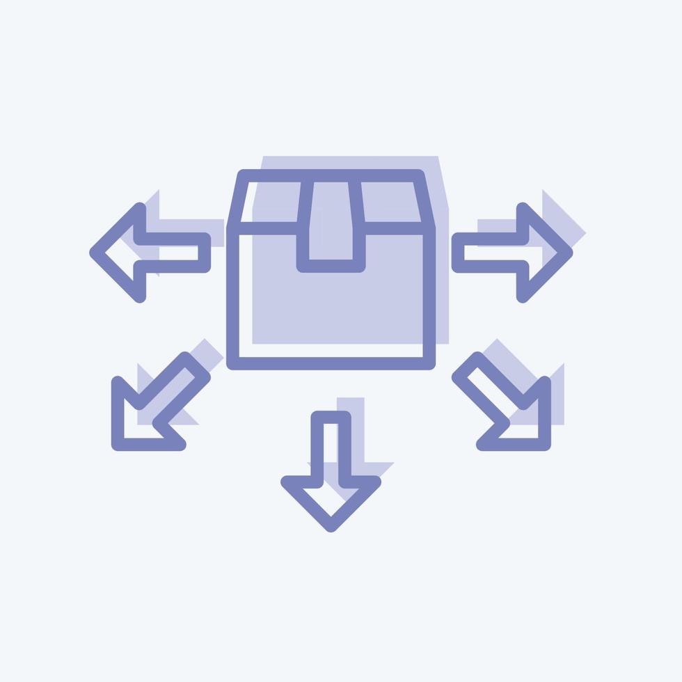 Icon Distribution. suitable for education symbol. two tone style. simple design editable. design template vector. simple illustration vector
